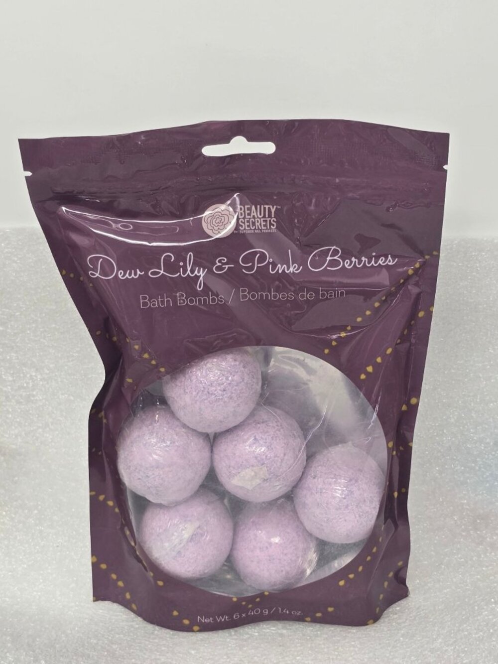 Dew Lily & Pink Berries Bath Bombs Set Of 6 40g Each By Beauty Secrets